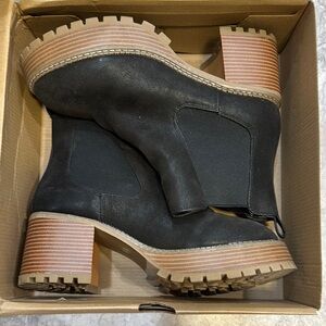 MIA Black Heeled Chelsea Boots with Chunky Sole